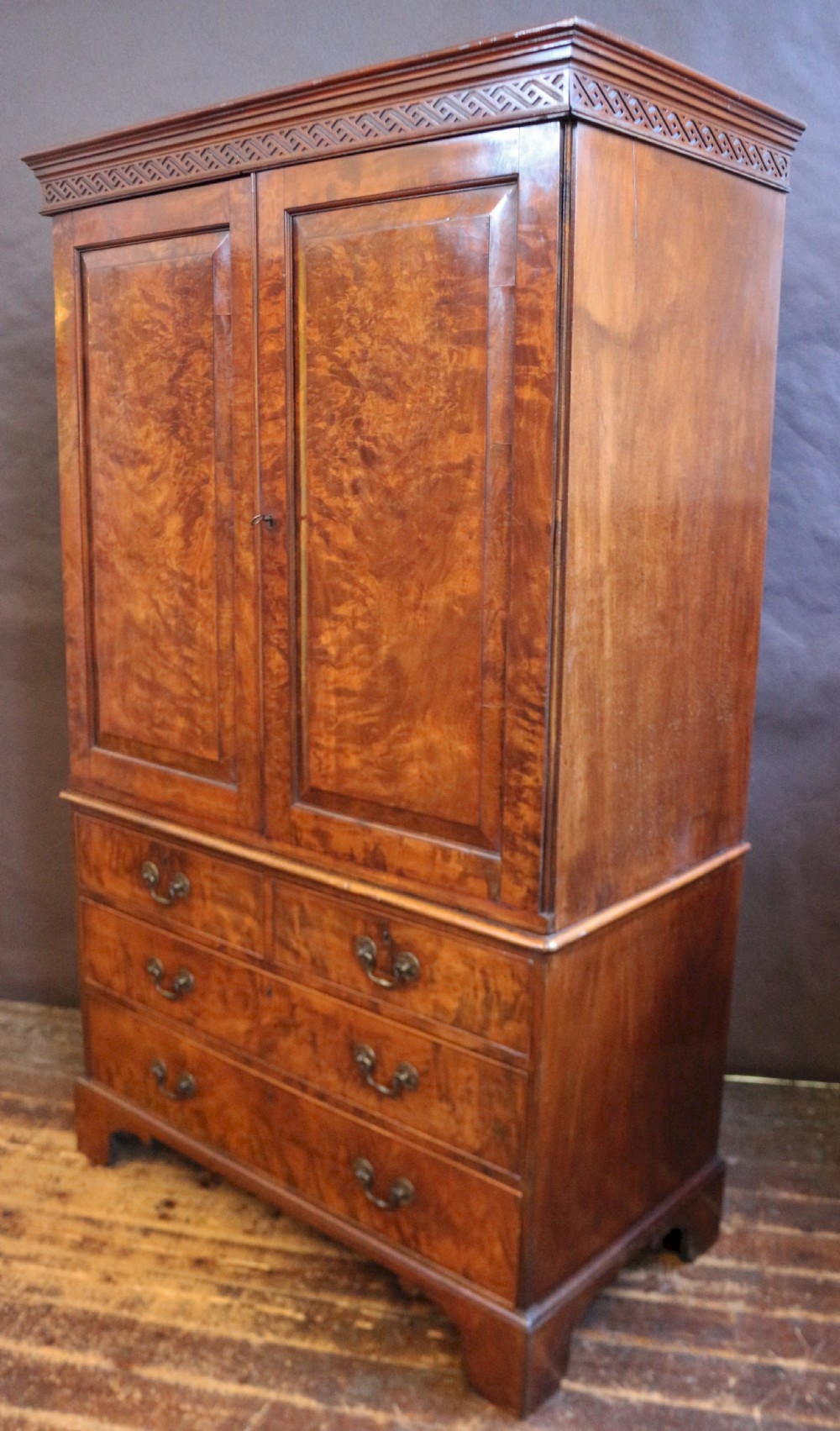George 111 Fine Figured Mahogany Linen Press View IV