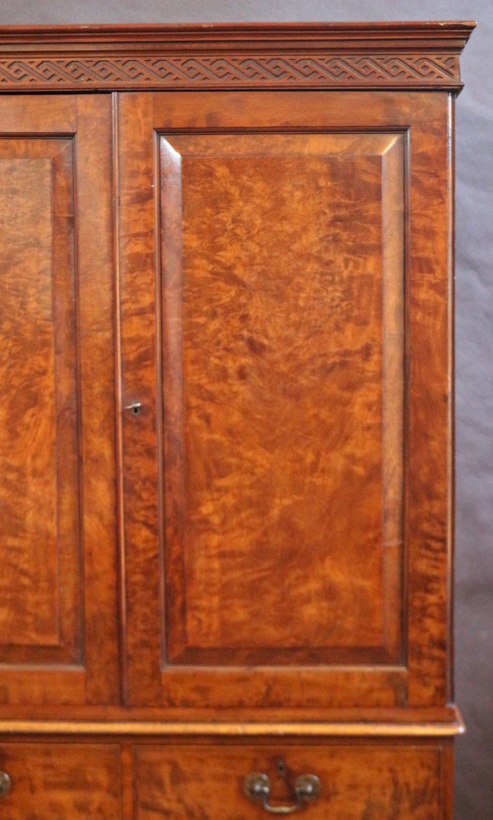 George 111 Fine Figured Mahogany Linen Press View IX