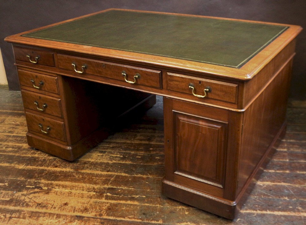 Edwardian Mahogany Partners Kneehole Desk View II