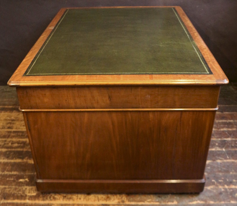Edwardian Mahogany Partners Kneehole Desk View V