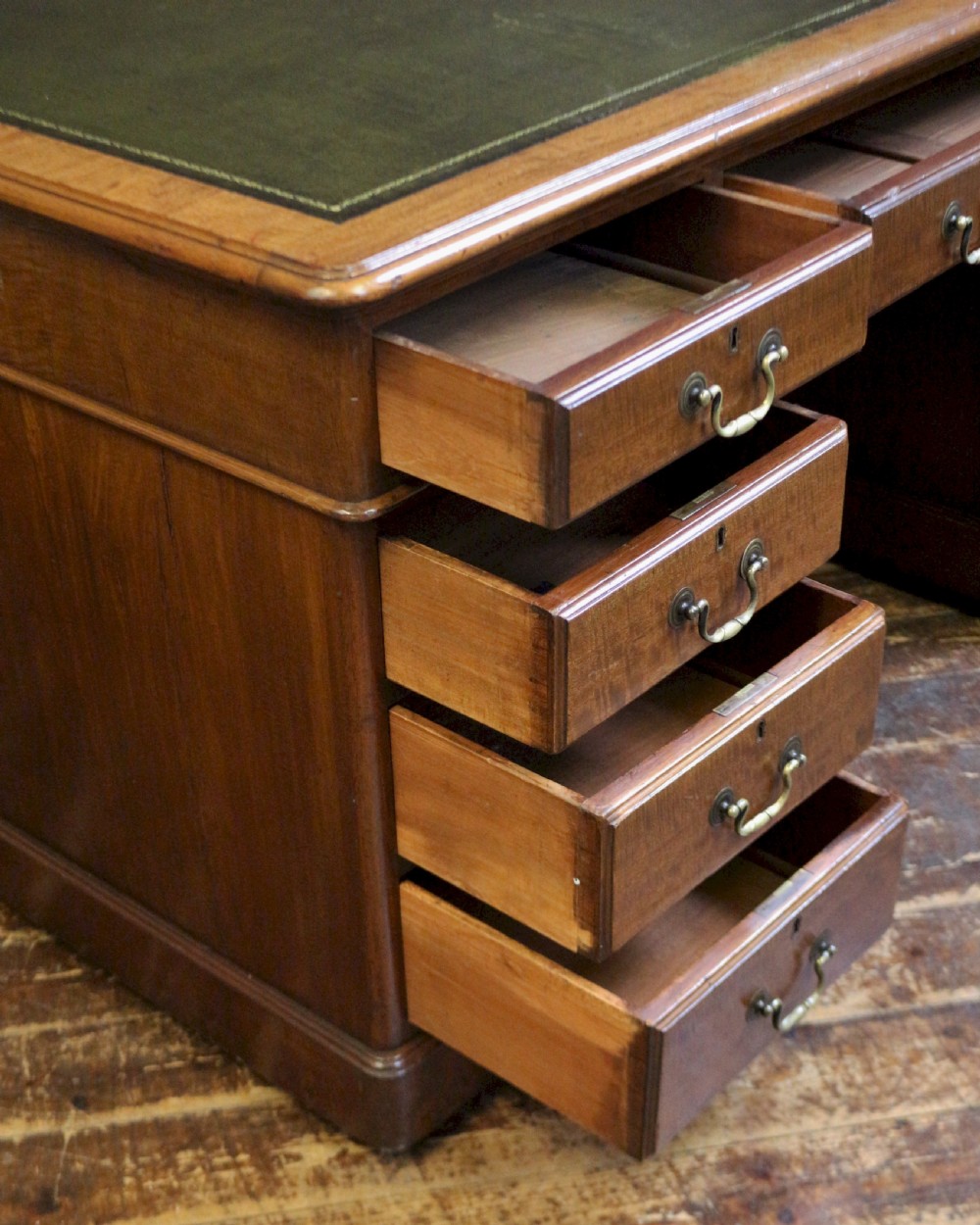 Edwardian Mahogany Partners Kneehole Desk View VI
