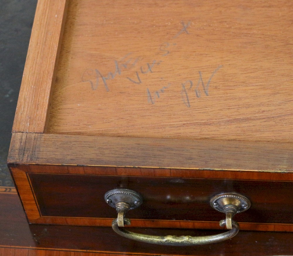 Edwardian Mahogany 9 Drawer Inlaid Kneehole Desk View X