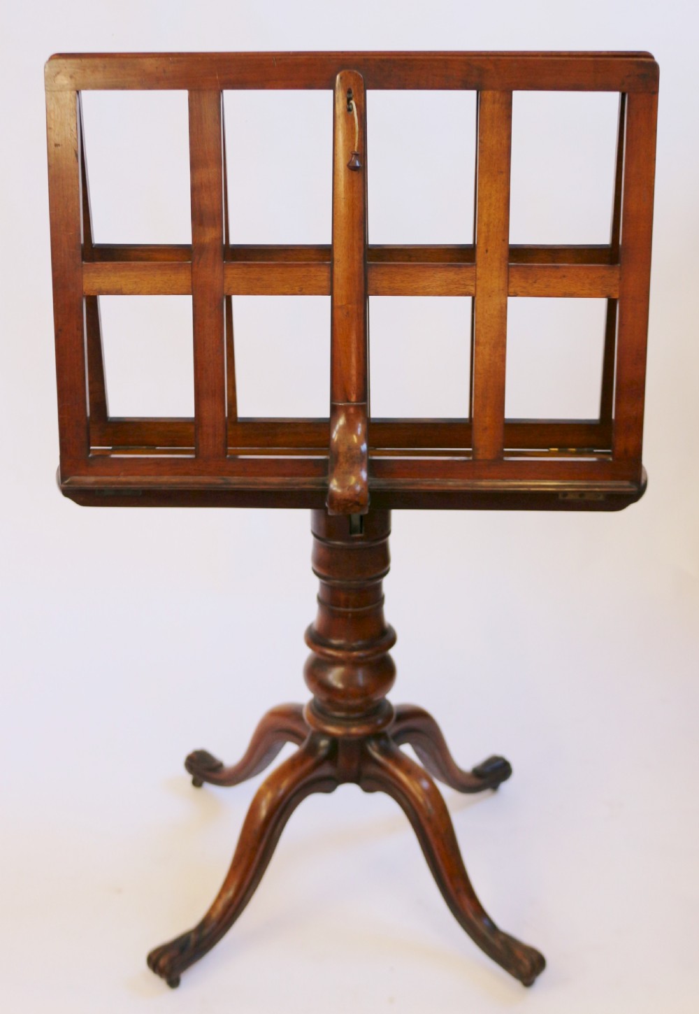 Early Victorian Walnut Portfolio Stand on Pedestal Base View II