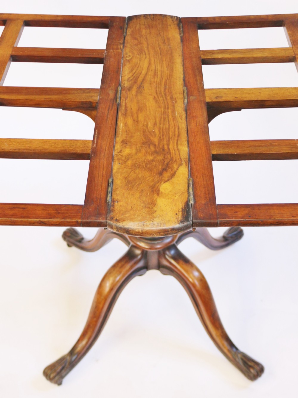 Early Victorian Walnut Portfolio Stand on Pedestal Base View VI