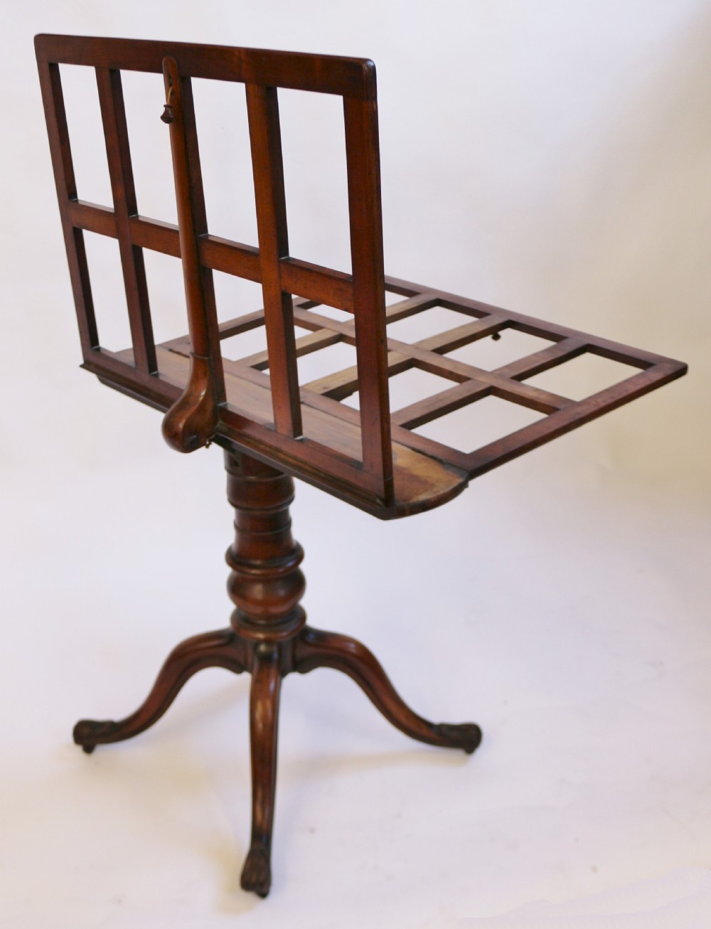 Early Victorian Walnut Portfolio Stand on Pedestal Base View VII