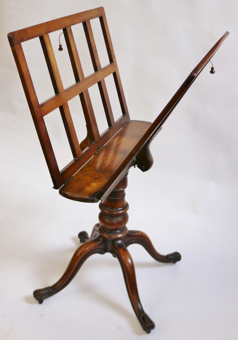 Early Victorian Walnut Portfolio Stand on Pedestal Base View IX