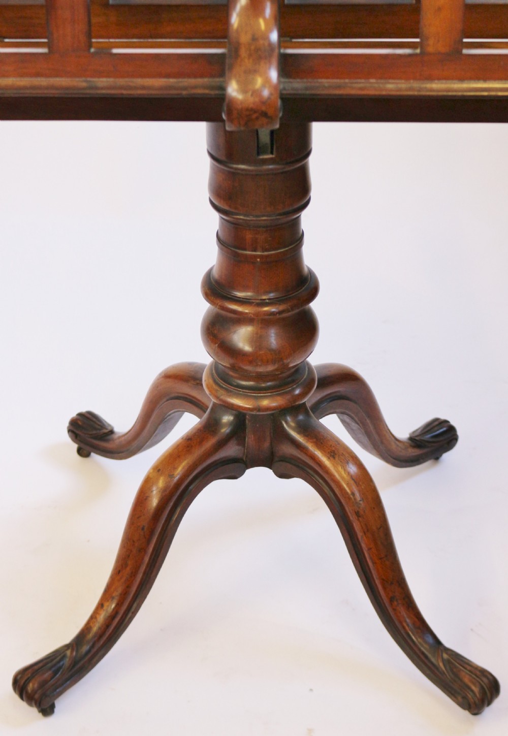 Early Victorian Walnut Portfolio Stand on Pedestal Base View X