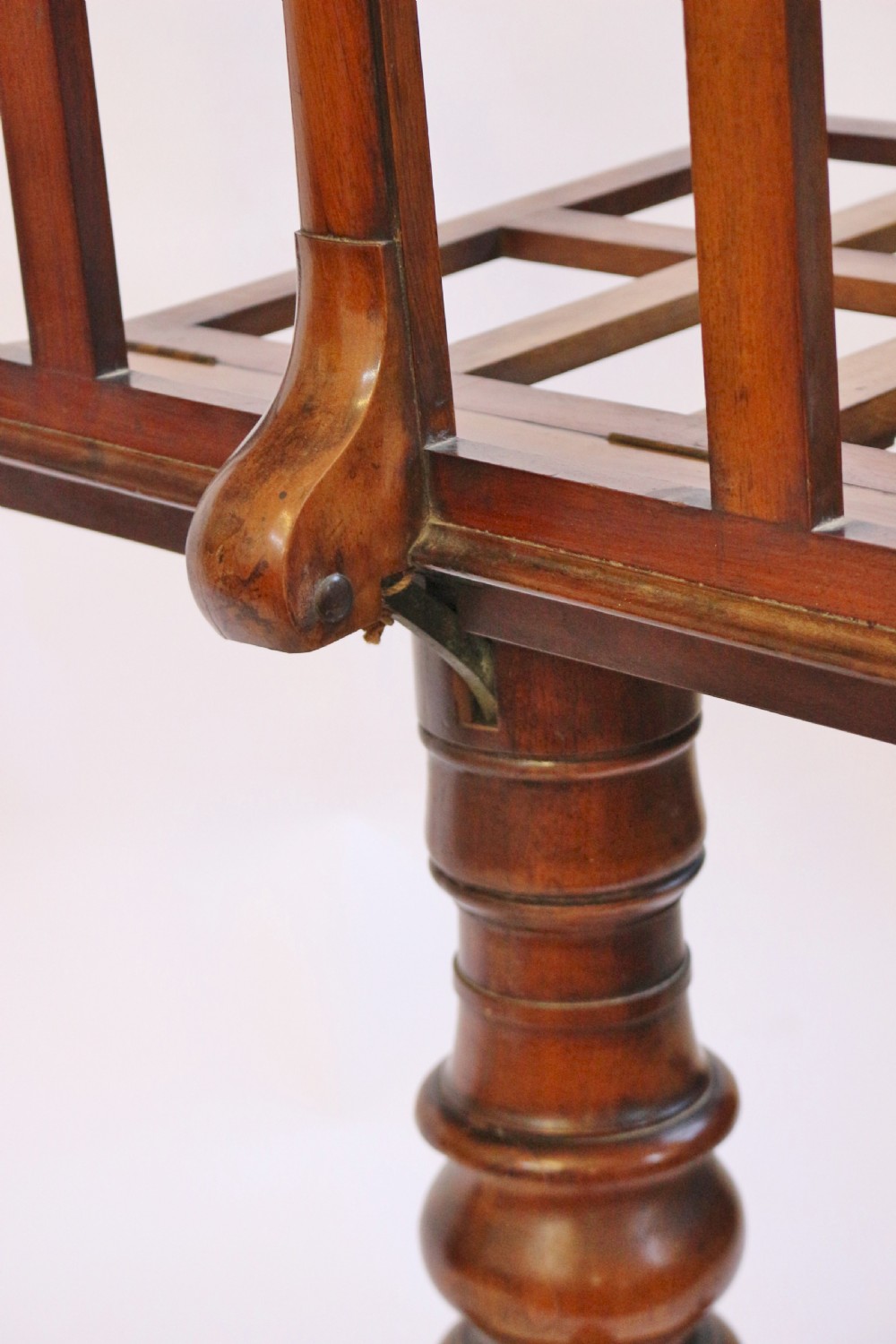 Early Victorian Walnut Portfolio Stand on Pedestal Base View XI