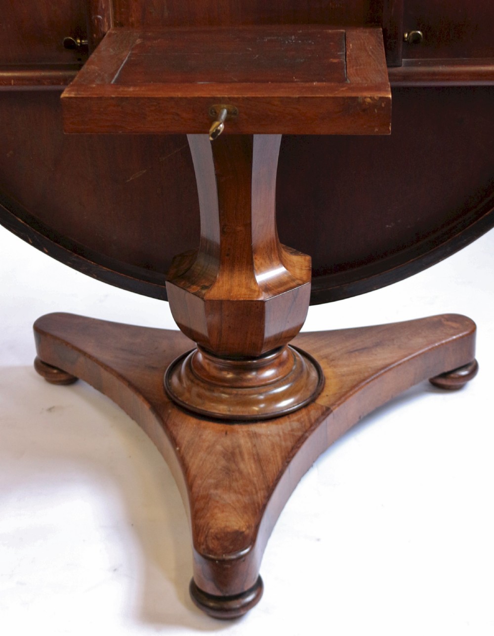 William 1V Rosewood Round Tilt Top Pedestal Centre Table. View V