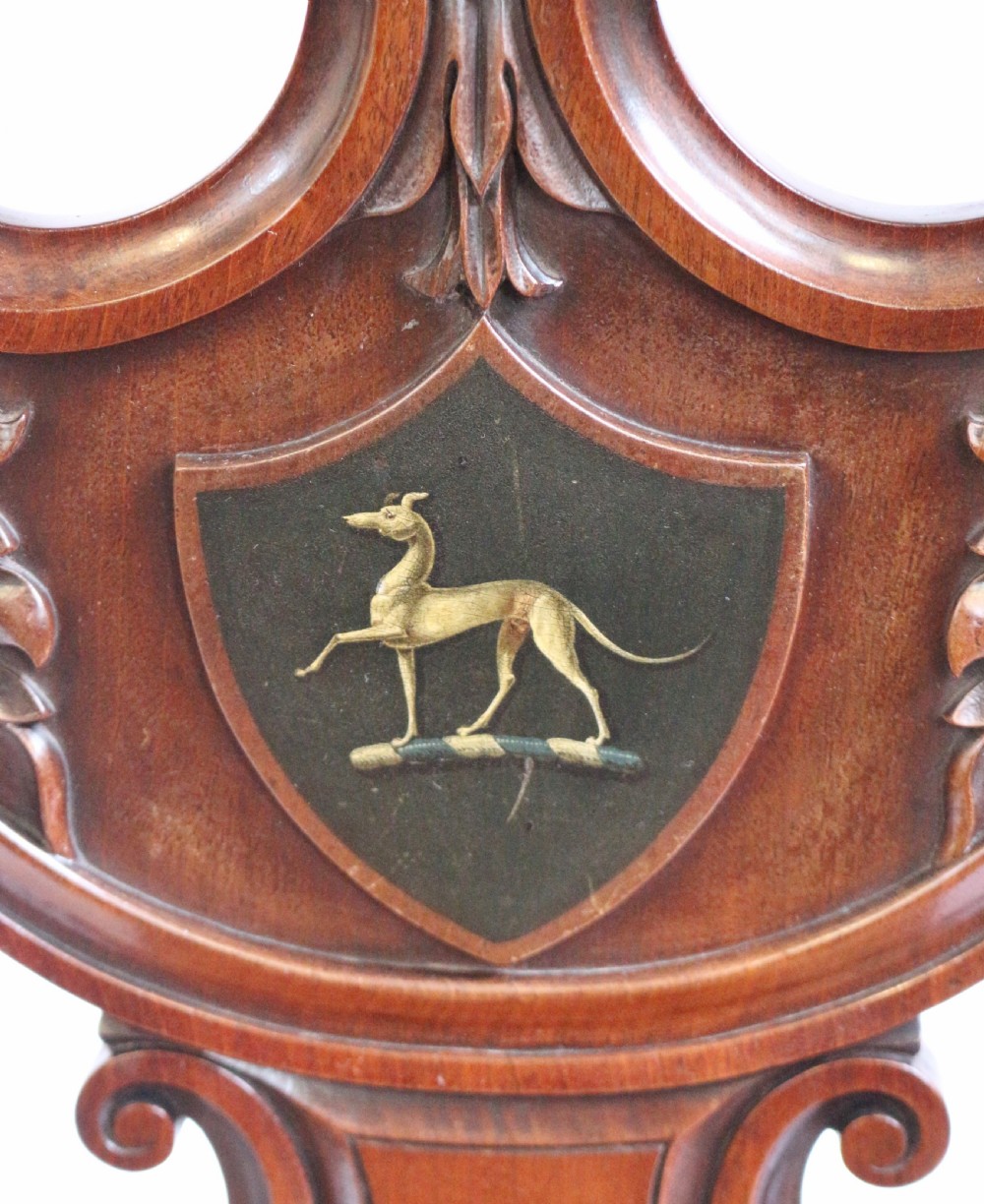 Regency Mahogany Pair of Hall Chairs with Greyhound Crests View VIII