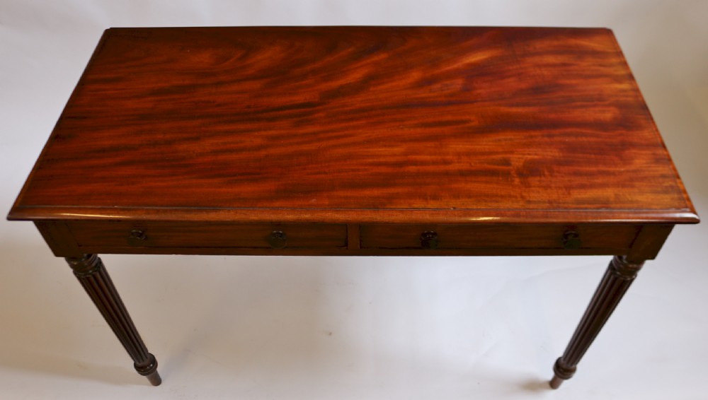 Early Victorian Mahogany Two Drawer Side Table View II