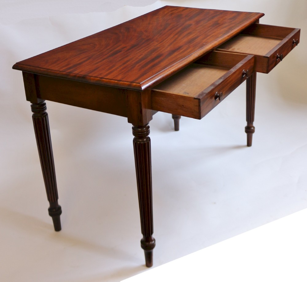Early Victorian Mahogany Two Drawer Side Table View III