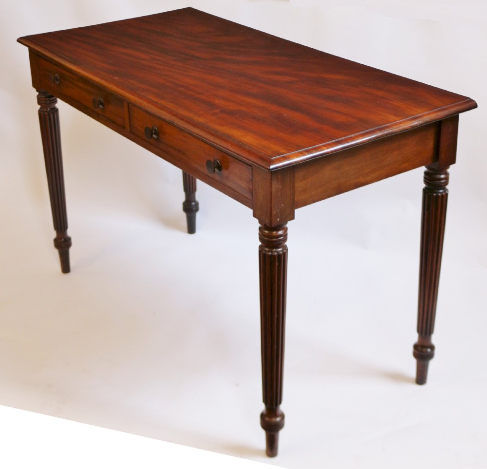 Early Victorian Mahogany Two Drawer Side Table View IV