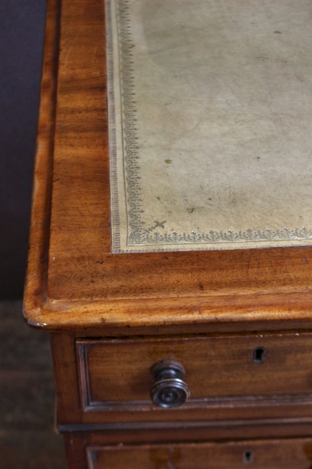 Victorian Mahogany 9 Drawer Kneehole Desk View VII
