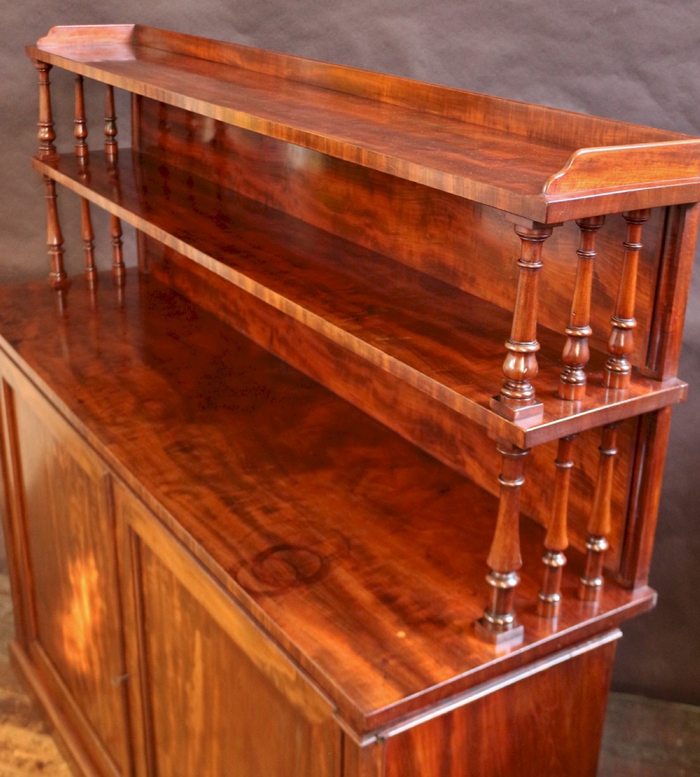 Early Victorian Large Mahogany Cupboard with 2 Tier Back View V