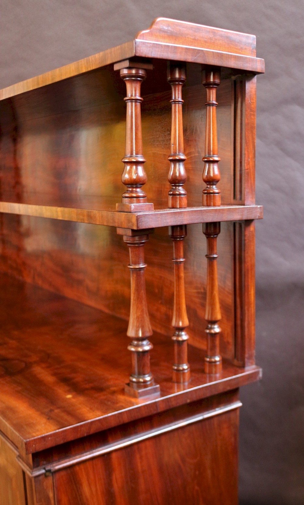 Early Victorian Large Mahogany Cupboard with 2 Tier Back View VI