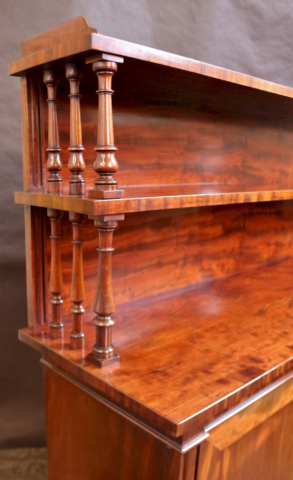 Early Victorian Large Mahogany Cupboard with 2 Tier Back View VII