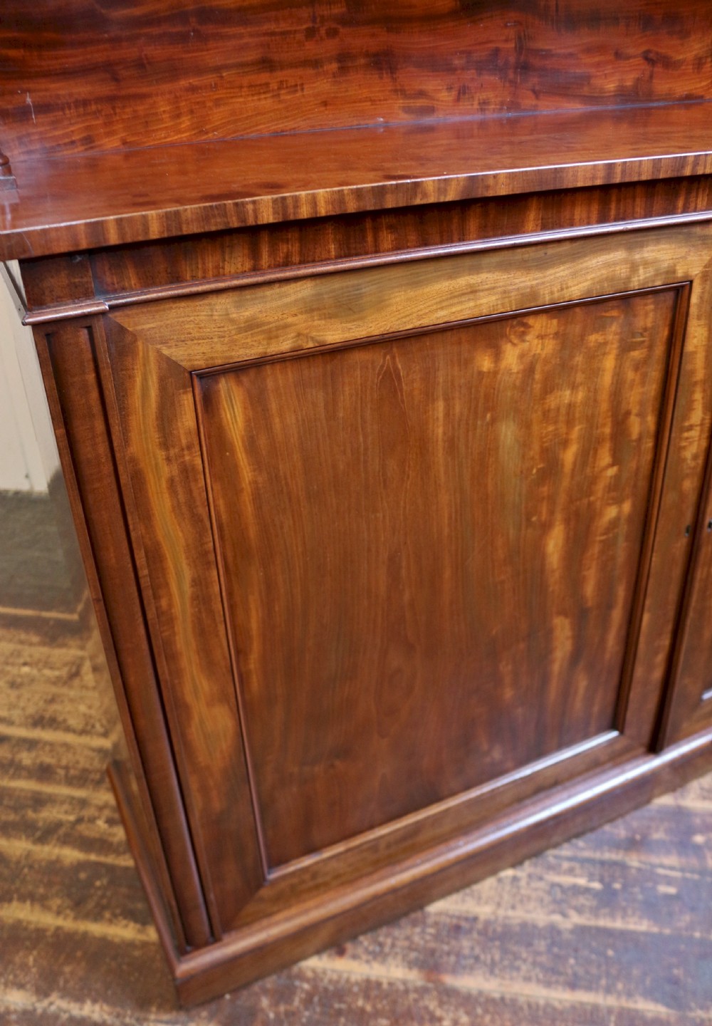Early Victorian Large Mahogany Cupboard with 2 Tier Back View VIII