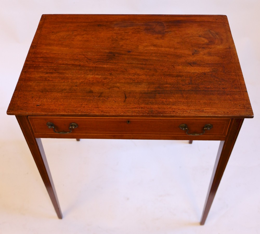 George 111 Mahogany Line Inlaid 1 Drawer Side Table View IV