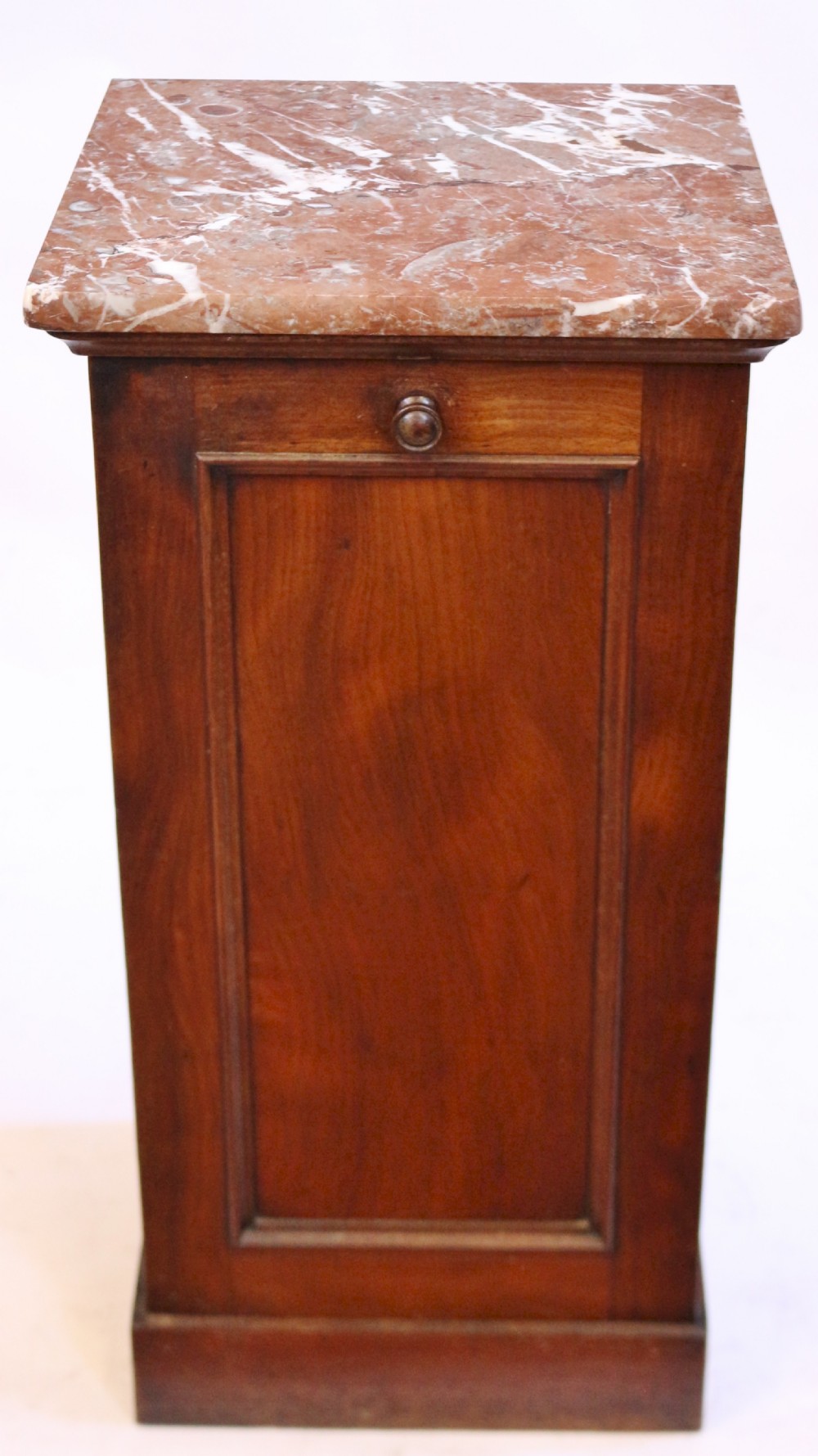 Victorian Mahogany Marble Top Bedside Cupboard