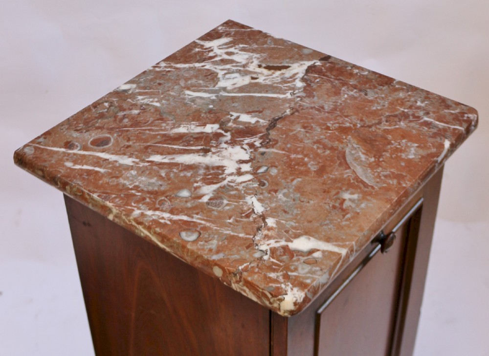 Victorian Mahogany Marble Top Bedside Cupboard View V
