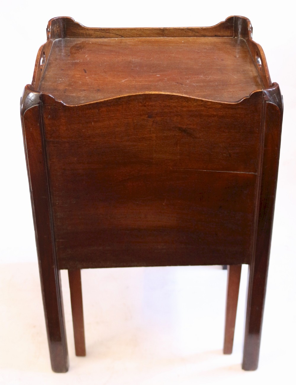 George 111 Mahogany Tray Top Commode having Tambour Sliding Doo View VI