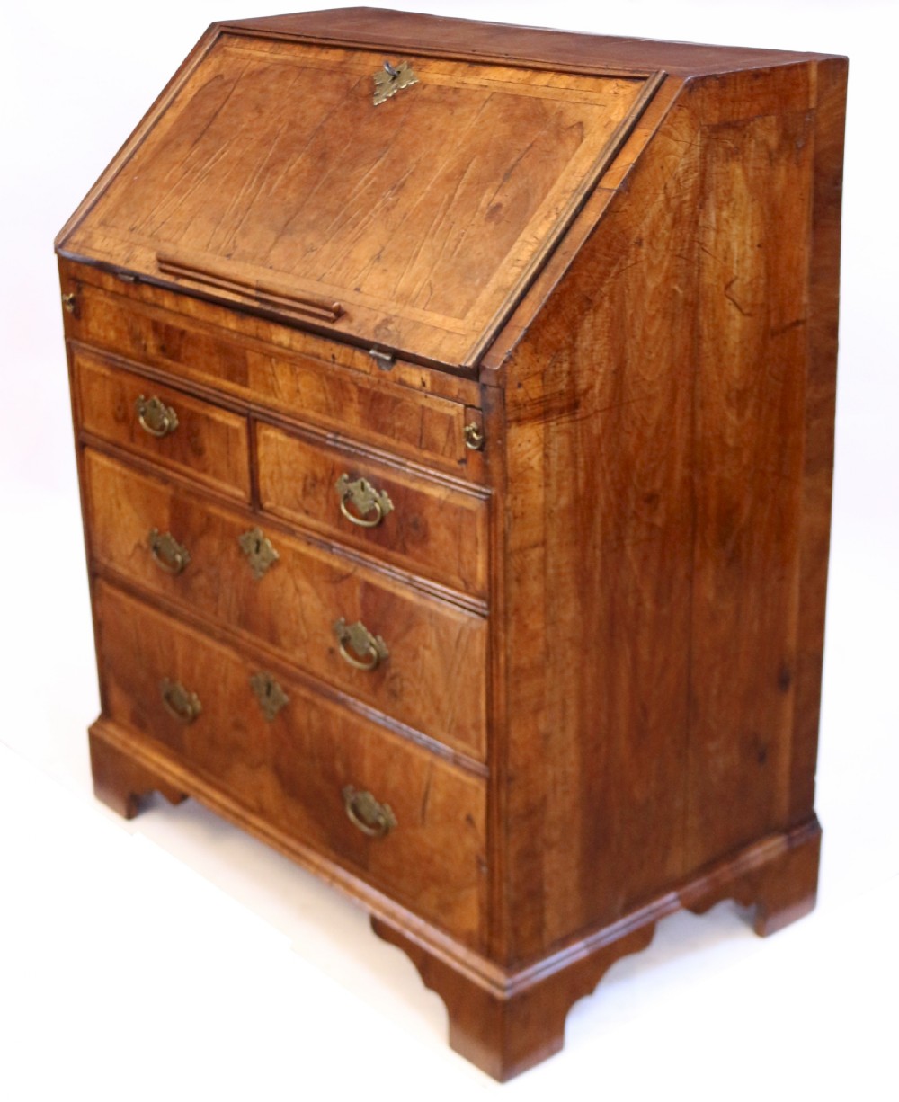 George 11 Figured Walnut Small 4 Drawer Bureau View VIII