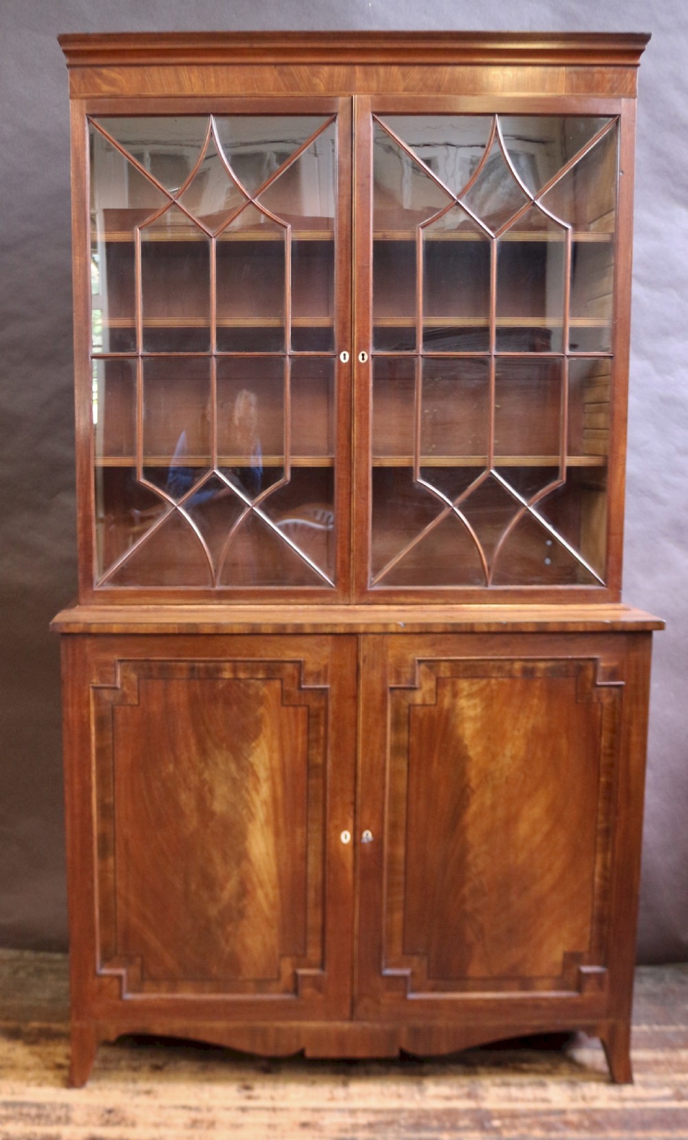 George 111 Mahogany Cupboard Base Bookcase