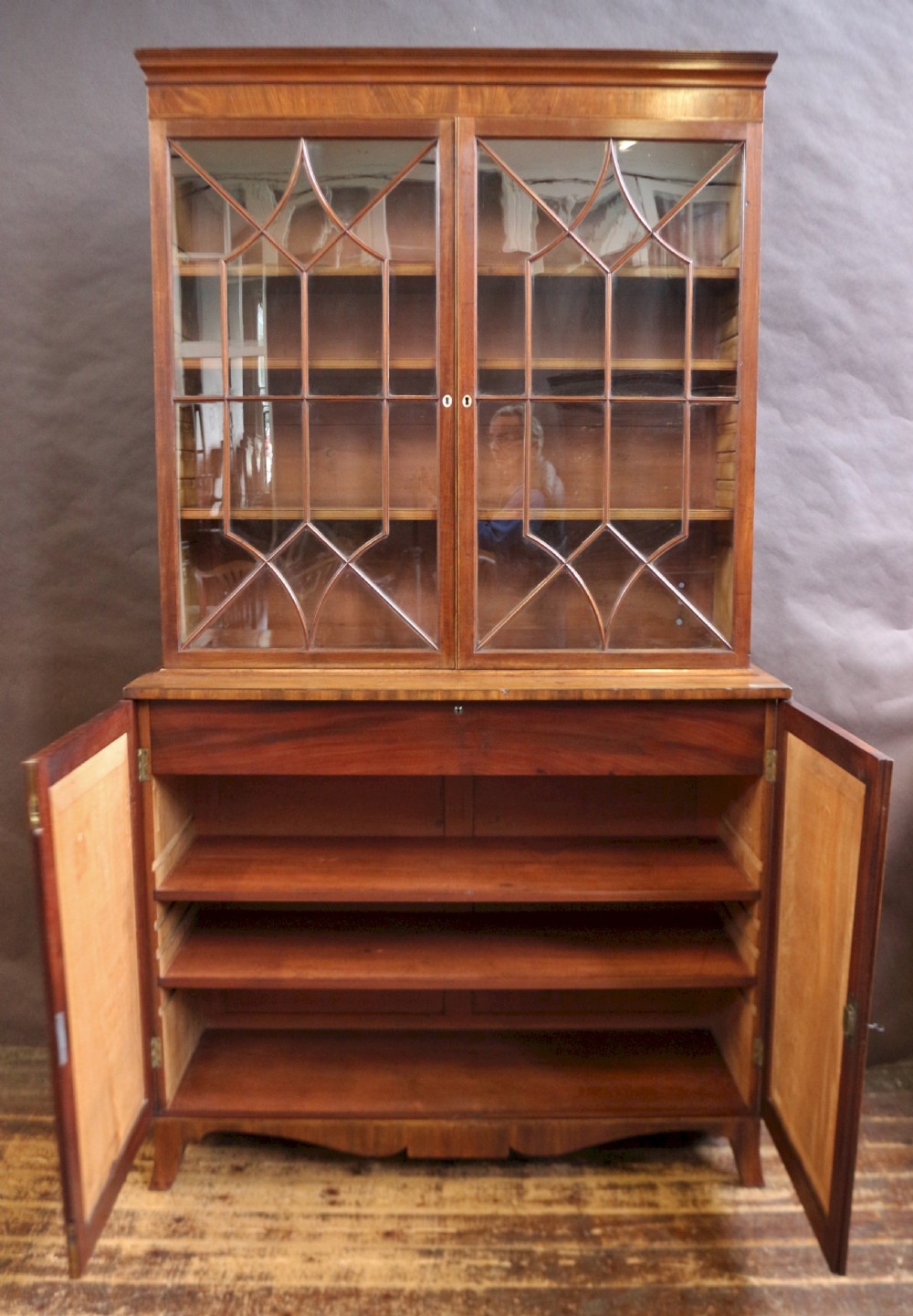 George 111 Mahogany Cupboard Base Bookcase View II