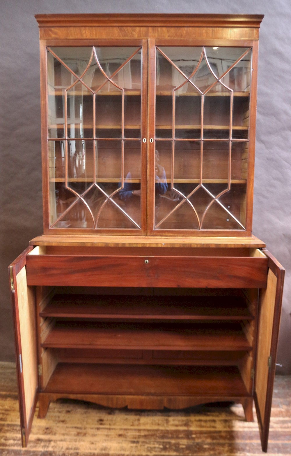 George 111 Mahogany Cupboard Base Bookcase View III