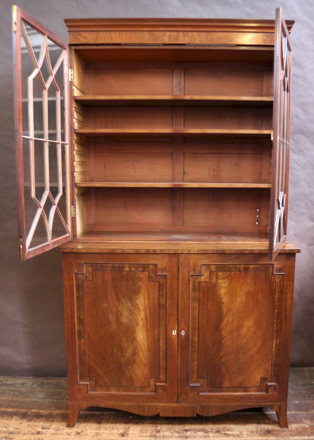 George 111 Mahogany Cupboard Base Bookcase View V
