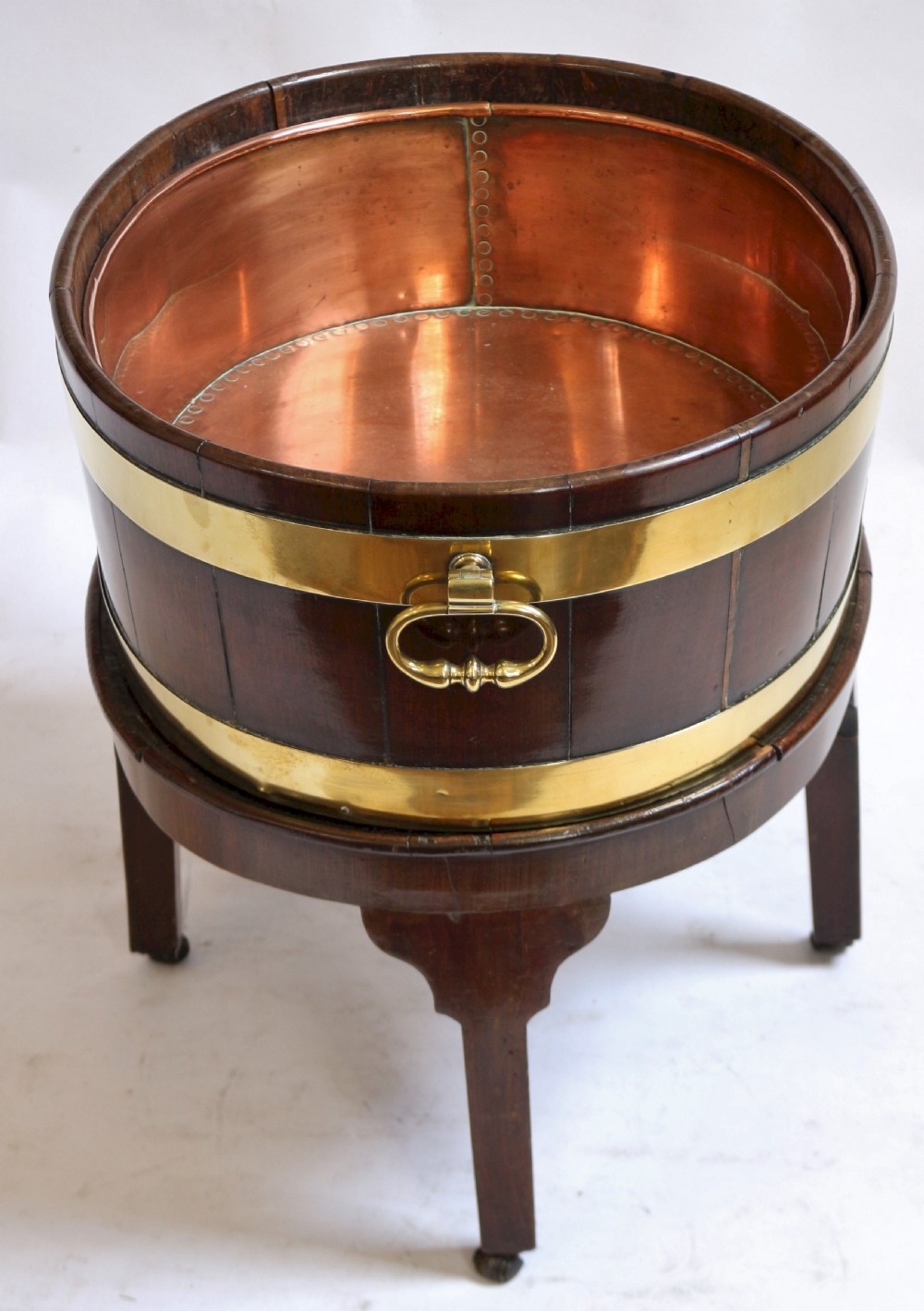 George 111 Mahogany Oval Wine Cooler on Square Leg Stand View III