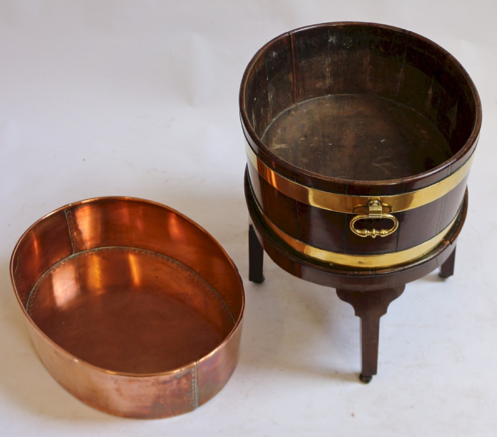 George 111 Mahogany Oval Wine Cooler on Square Leg Stand View IV