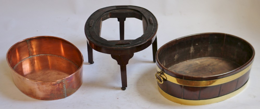 George 111 Mahogany Oval Wine Cooler on Square Leg Stand View V