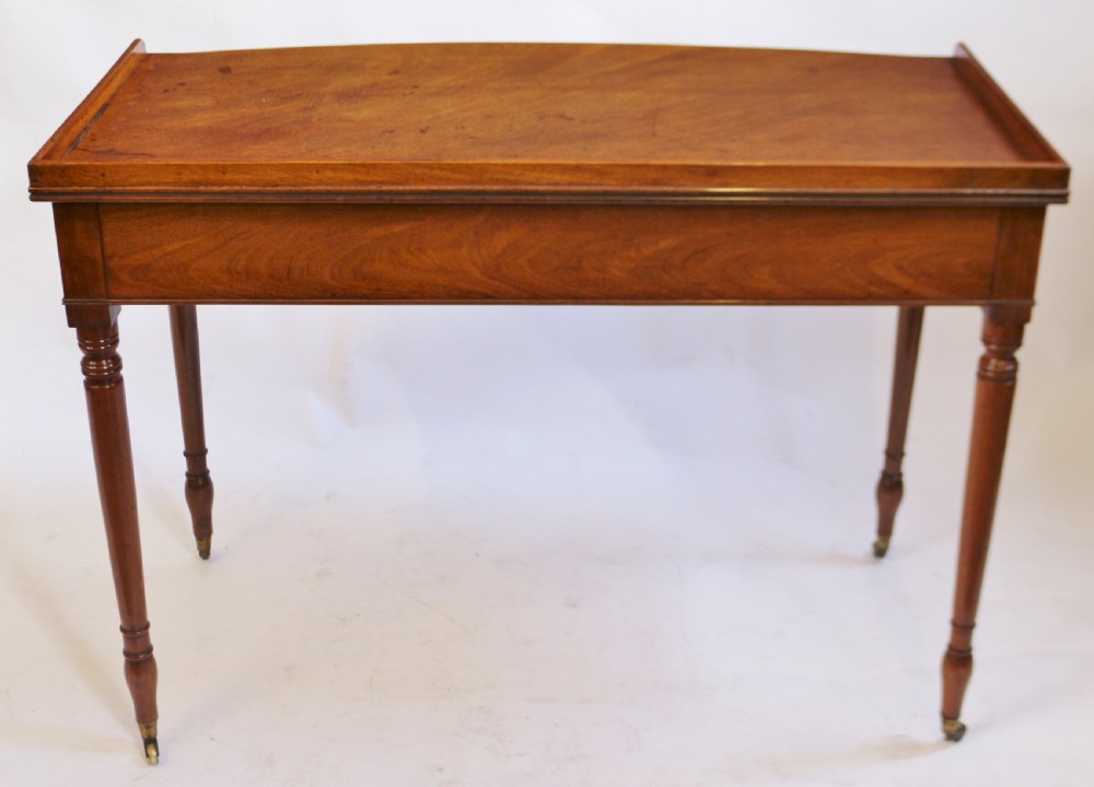 George 1V Mahogany Bow Front 2 Drawer Side Table View VI