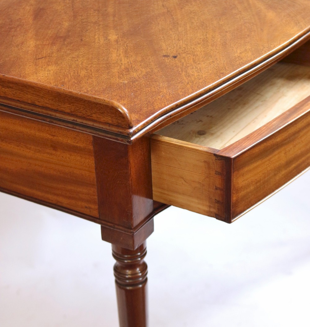 George 1V Mahogany Bow Front 2 Drawer Side Table View VII