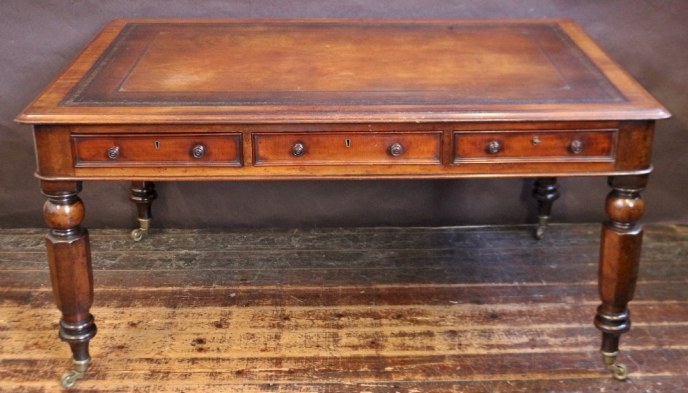 William 1V Mahogany 6 Drawer Partners Writing Table by W. Priest View II