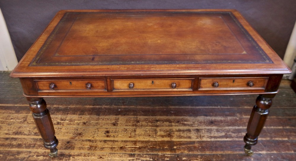 William 1V Mahogany 6 Drawer Partners Writing Table by W. Priest View III