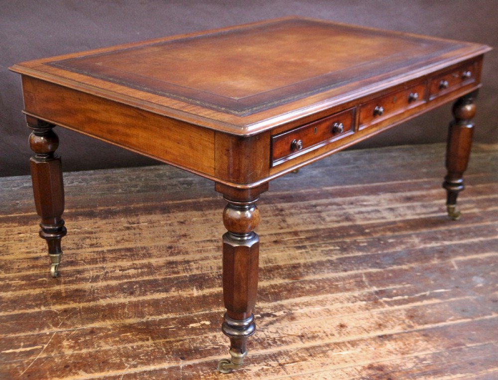 William 1V Mahogany 6 Drawer Partners Writing Table by W. Priest View IV