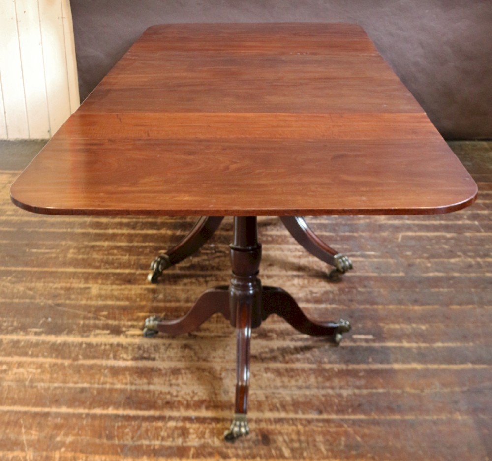 George 111 Mahogany 3 Pillar Dining Table with 2 Extra Leaves View III