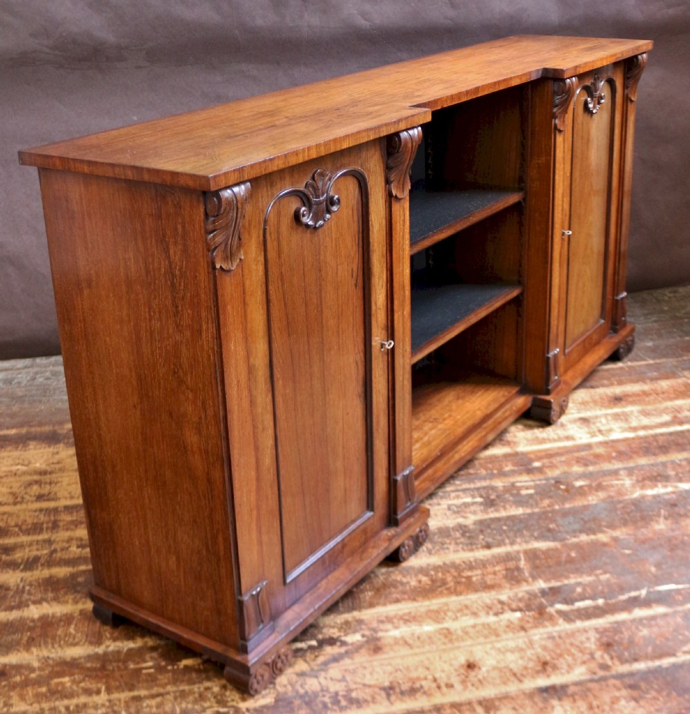 William 1V Rosewood Inverted Breakfront 2 Door Side Cabinet by Meakin View III