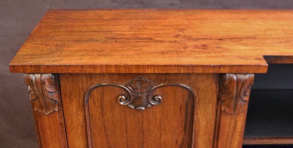 William 1V Rosewood Inverted Breakfront 2 Door Side Cabinet by Meakin View VIII