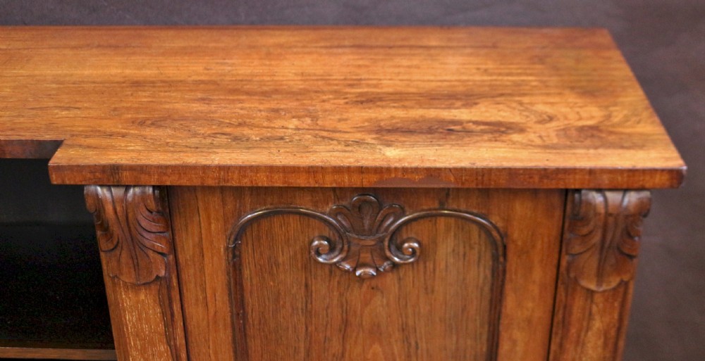 William 1V Rosewood Inverted Breakfront 2 Door Side Cabinet by Meakin View IX