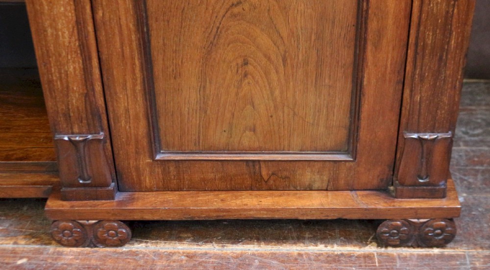 William 1V Rosewood Inverted Breakfront 2 Door Side Cabinet by Meakin View X