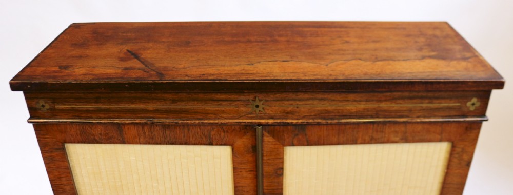 Regency Rosewood 2 Door Brass Inlaid Side Cabinet. View II