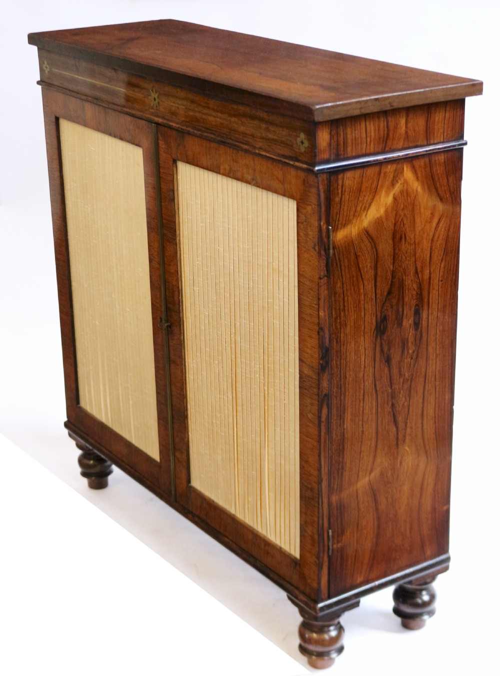 Regency Rosewood 2 Door Brass Inlaid Side Cabinet. View VI