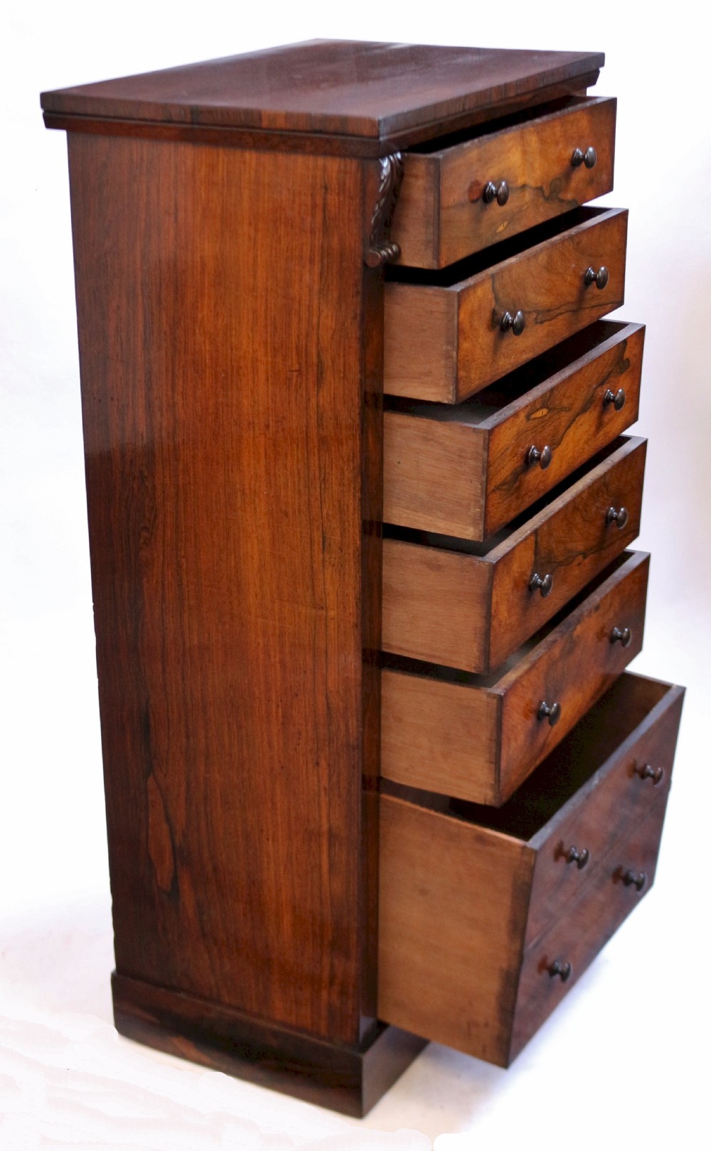 Early Victorian Rosewood 6 Drawer Wellington Chest View IV