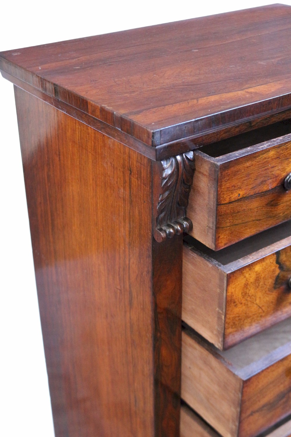 Early Victorian Rosewood 6 Drawer Wellington Chest View VII
