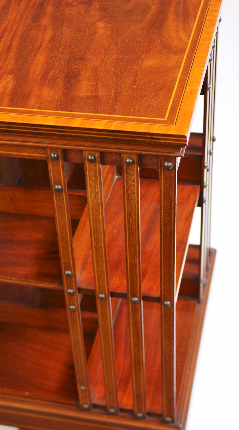 Fine Quality Mahogany Inlaid Revolving Bookcase by Maples View V