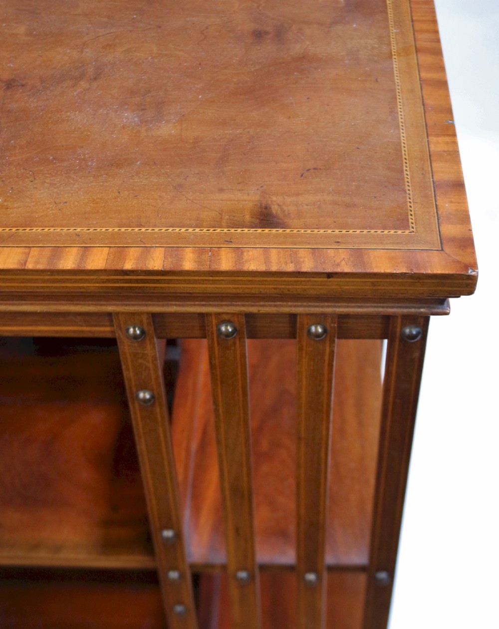Fine Quality Mahogany Inlaid Revolving Bookcase by Maples View V